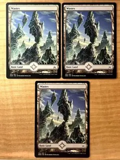 MTG 荒地/Wastes フルアート 英語版 3枚セットのサムネイル