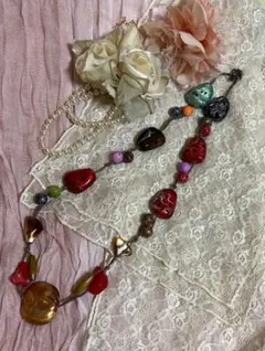 ハンドメイド ネックレス 多様なビーズ