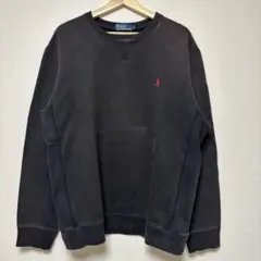 90s ラルフローレン スウェット　リバースタイプ　ブラック　L