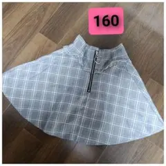 グレー系チェック フレアスカート 160のサムネイル