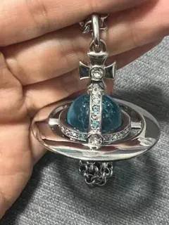 ヴィヴィアンウエストウッド　スモール　オーブ　ブルー　シルバー　ネックレス