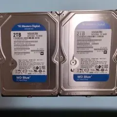 【新古品使用時間10時間以内】HDD 2TB 3.5インチ✕２個