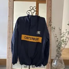 カンタベリー アノラックパーカー L ナイロンジャケット ネイビー イエロー 黄