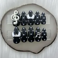 266 ウィッシュコア 平成女児 音符 ドット 韓国 ネイルチップ