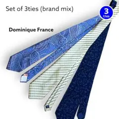 【中古】ブランドネクタイセット　3本まとめ　Dominique France　他