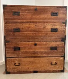 アンティーク 家具 タンス 明治時代 箪笥 古民家より 江戸・明治 時代箪笥 黒塗り 和家具 和箪笥 チェスト