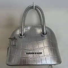 シルバー クロコダイル風 ハンドバッグ