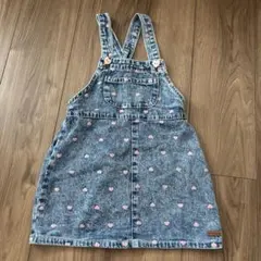 futafuta デニムハート柄ジャンバースカート