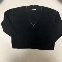お値下げ‼️超美品！monkey time 黒 Vネック ニットセーター