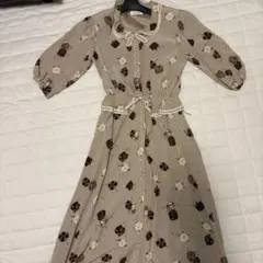 INGEBORG 花柄ドットロングワンピース 【クリーニング済】