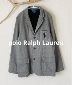 ポロラルフローレン テーラード　ジャケット グレー ビックポニー刺繍