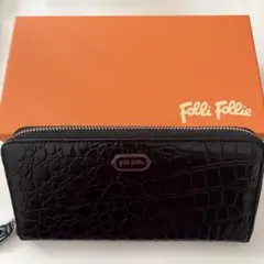 【極美品】Folli Follie 長財布 ブラック クロコ型押しのサムネイル