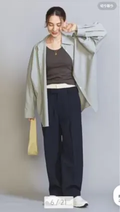 完売品　ユナイテッドアローズレイヤード タックワイドパンツ　ネイビーS