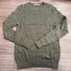 JOURNAL STANDARD ケーブル編みセーター M オリーブ