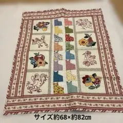 未使用 ハンドメイド キルトタペストリー / マルチカバー可愛いネコ柄おまけ付き