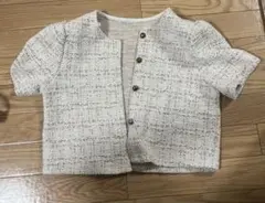韓国　韓国古着　半袖ツイードジャケット