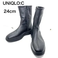 UNIQLO:C ユニクロ ストレッチショートブーツ 黒 24cm 試着程度
