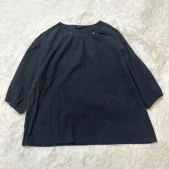 美品✨gokan 五感 コットン100% ゆったりブラウス 五分袖 ネイビー 