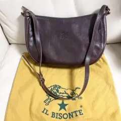 美品　イルビゾンテ　クロスボディバッグ　Lサイズ　三日月　ハーフムーン　男女兼用