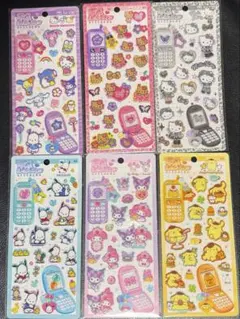 平成はっぴーフォンステッカー サンリオ 6枚セット