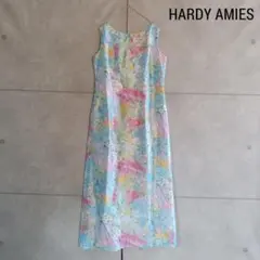 HARDY AMIES フラワープリント ノースリーブ ワンピース X4494のサムネイル