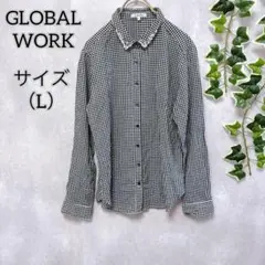 【GLOBAL WORK】 グローバルワーク （L） ギンガムチェック シャツ