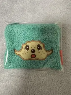 モンチッチ　もこもこスクエアポーチ　グリーン　ガチャガチャ　カプセルトイ