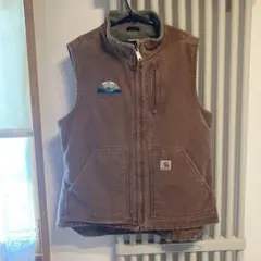 ブラウン コットン フリース ベスト