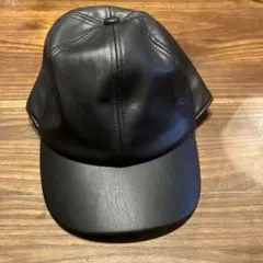 GAP キッズブラックレザーキャップ