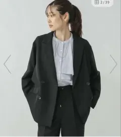 GLOBAL WORK ウツクシルエットWクロスジャケット