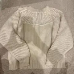 未使用　ZARA アイボリー レディース　ニットセーター S