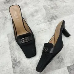 GUCCI グッチ　スクエアトゥ　ミュール　インターロッキングG 22.5cm