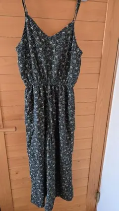花柄サロペット　グリーン
