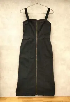 Mサイズ　GU デニムフロントジップワンピース　ブラック