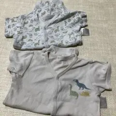 恐竜柄 ベビー肌着 2枚セット