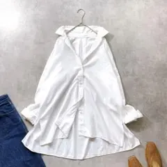 美品♡ 洗える フレームワーク フレンチリネン 2way シャツ 長袖 
