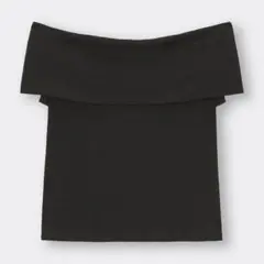 GU オフショルダーT ブラック S