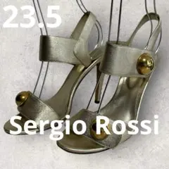 Sergio Rossi セルジオロッシ ゴールド レザー サンダル 37