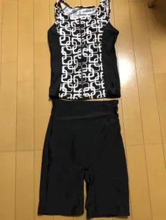 【美品】スイムウェア 水着 幾何学模様 タンクトップとショートパンツ セット