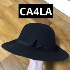 カシラ CA4LAハット 帽子　ブラック　おしゃれ　女優帽　リボン　つば広　黒色