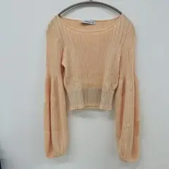 ZARA レディース 長袖ニット ショート丈 トップス　A6