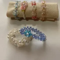 ハンドメイドビーズ 指輪セット⑧