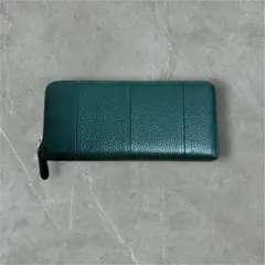 ダークグリーン レザー 二つ折り財布 - メルカリ