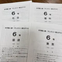 サピックス　6年　8月度入室・マンスリー実力テスト　原本　2020年8月 SAPIX 5年生 2024年6月度マンスリー確認テスト - メルカリ