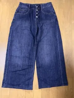 GAP ダークブルー ワイドレッグデニム　ミドル丈