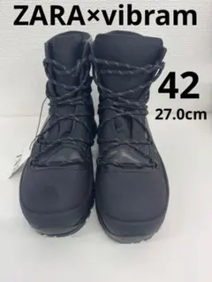 ZARA Vibramソール ミリタリーブーツ ブラック41（Y-3） - メルカリ