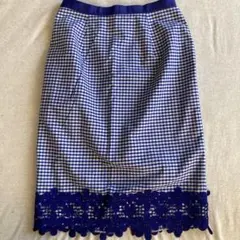 【リアナ】タイトスカート　ギンガムチェック　レース