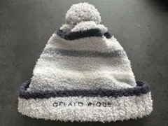 gelato pique ベビー キッズ ニット帽 ホワイト/ブルー