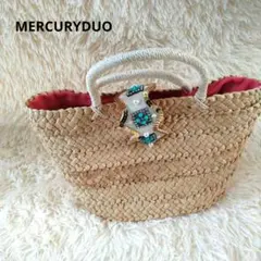 MERCURYDUO ベージュ ストロー かごバッグ ビーズ装飾のサムネイル