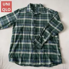 UNIQLO ネルシャツ チェック グリーン系 L【メンズ】のサムネイル